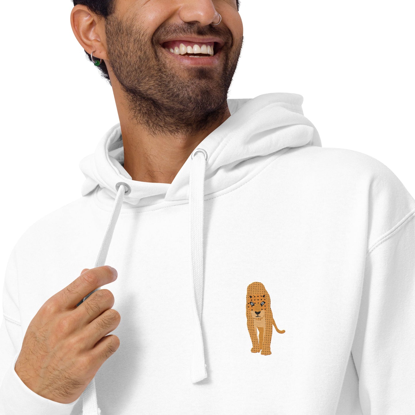 Think Ocean Leopard Aspirations Cotton Blend Embroidered Hoodie