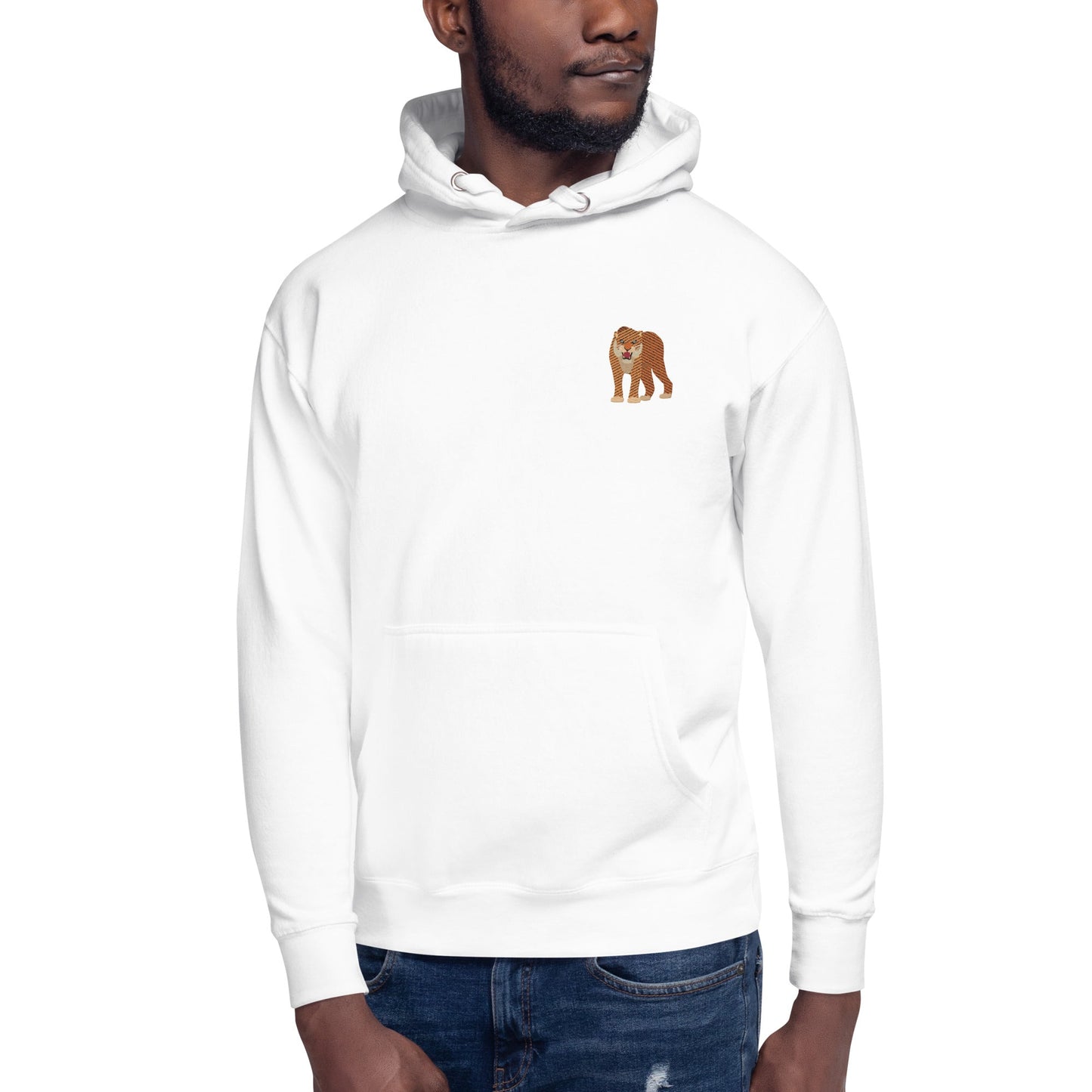 Think Ocean Tiger Aspirations Cotton Blend Embroidered Hoodie