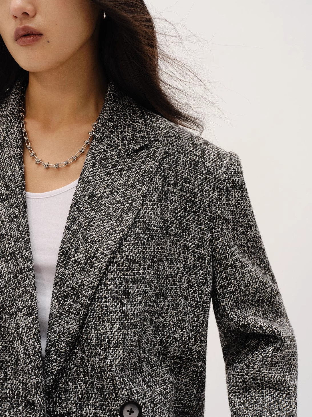"Long Night Meteor" Limited Edition Italian Imported Yarn Fashionable Chanel Style Tweed Suit Jacket