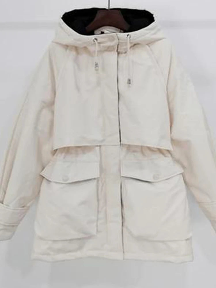 Natural Fox Fur Hooded Winter Jacket