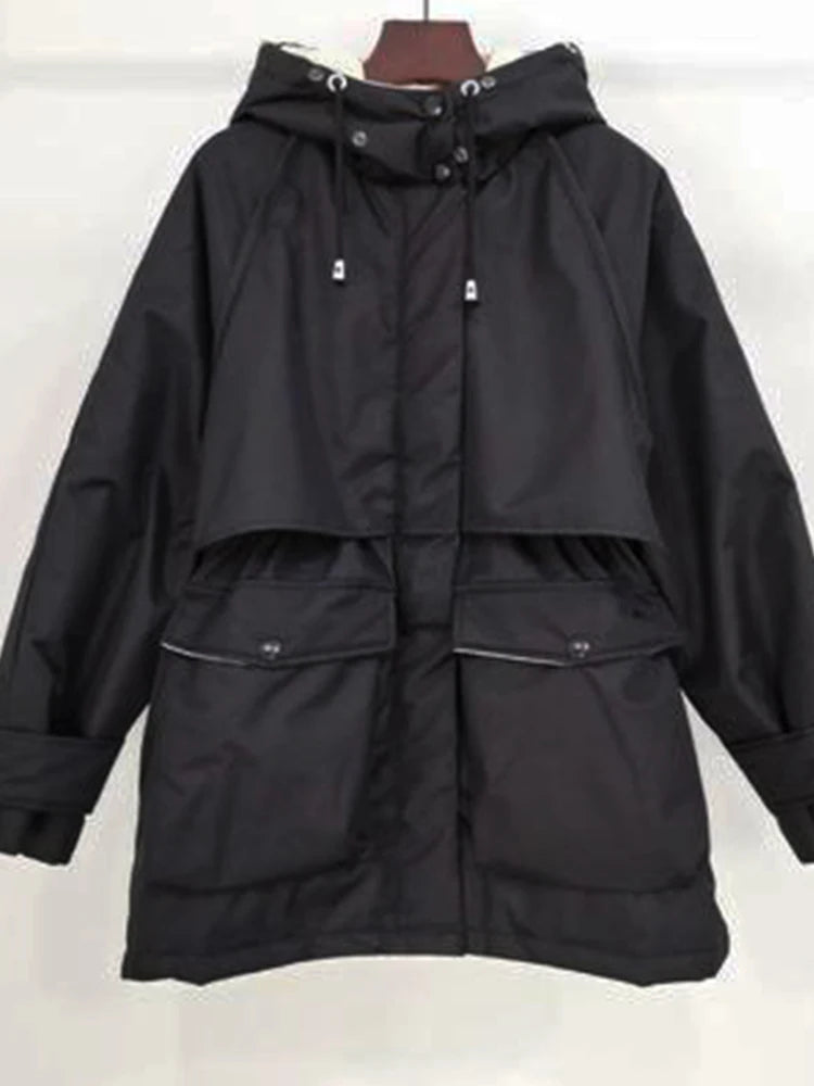 Natural Fox Fur Hooded Winter Jacket