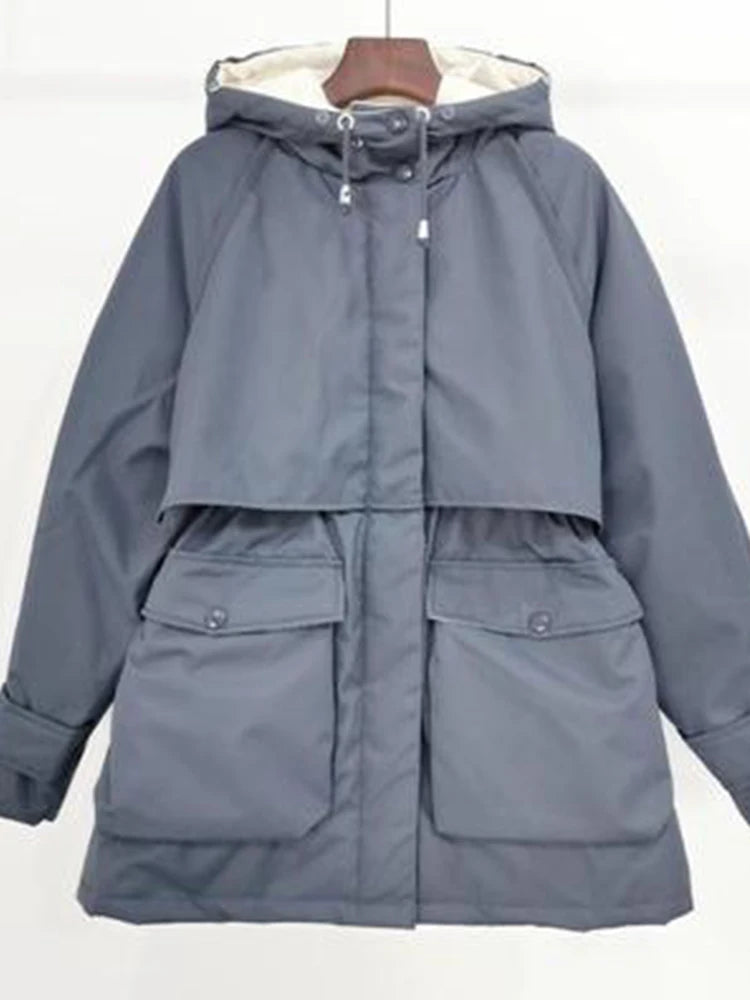 Natural Fox Fur Hooded Winter Jacket