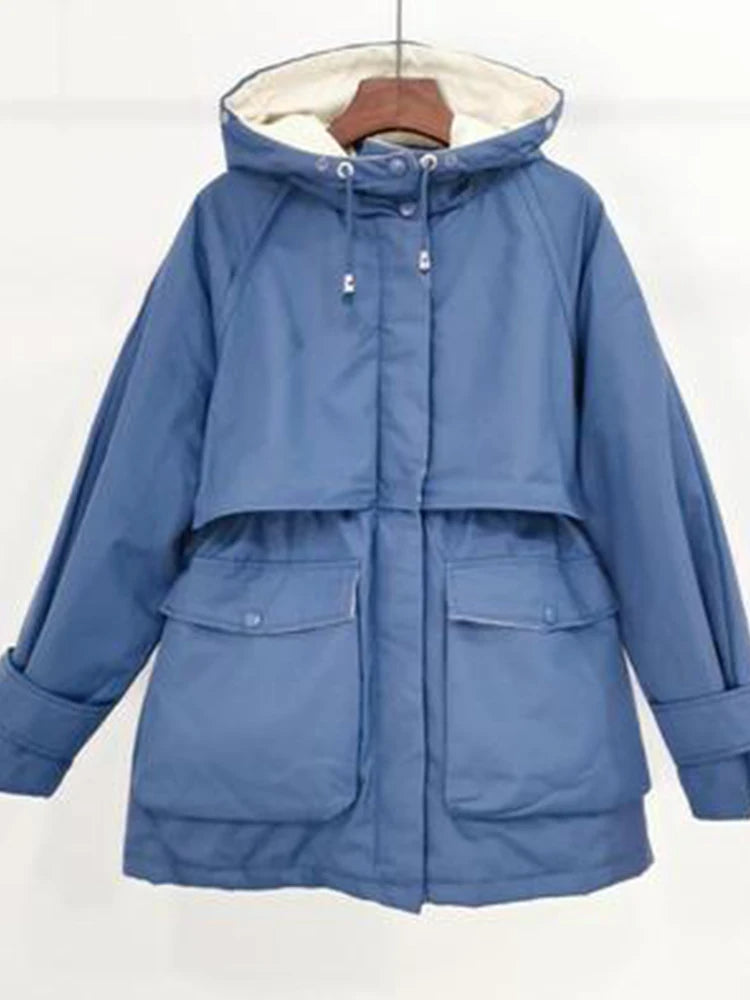 Natural Fox Fur Hooded Winter Jacket