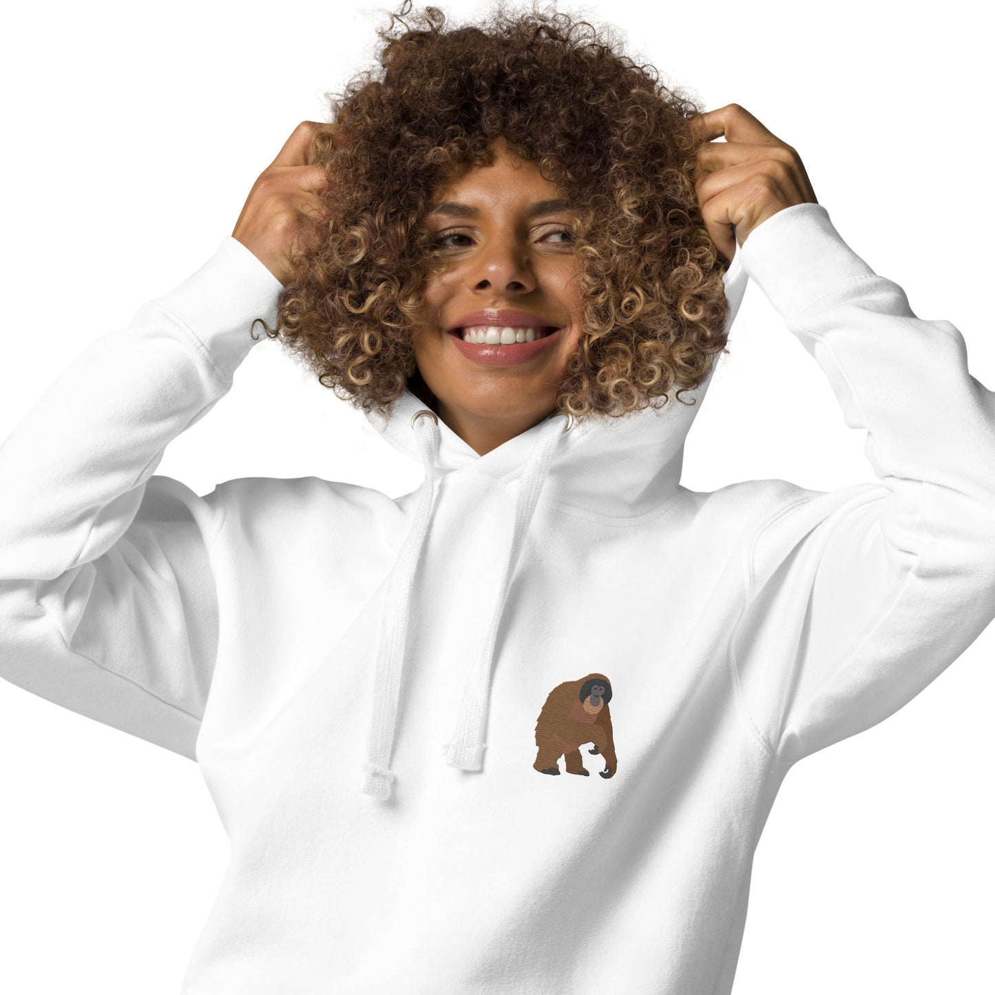 Think Ocean Orangutan Aspirations Cotton Blend Embroidered Hoodie