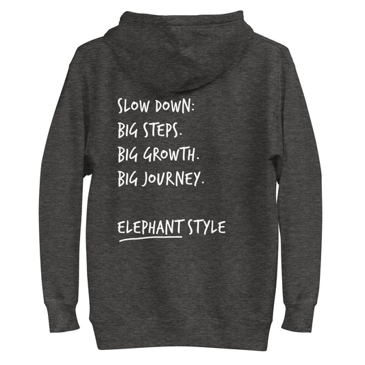 Think Ocean Elephant Aspirations Cotton Blend Embroidered Hoodie