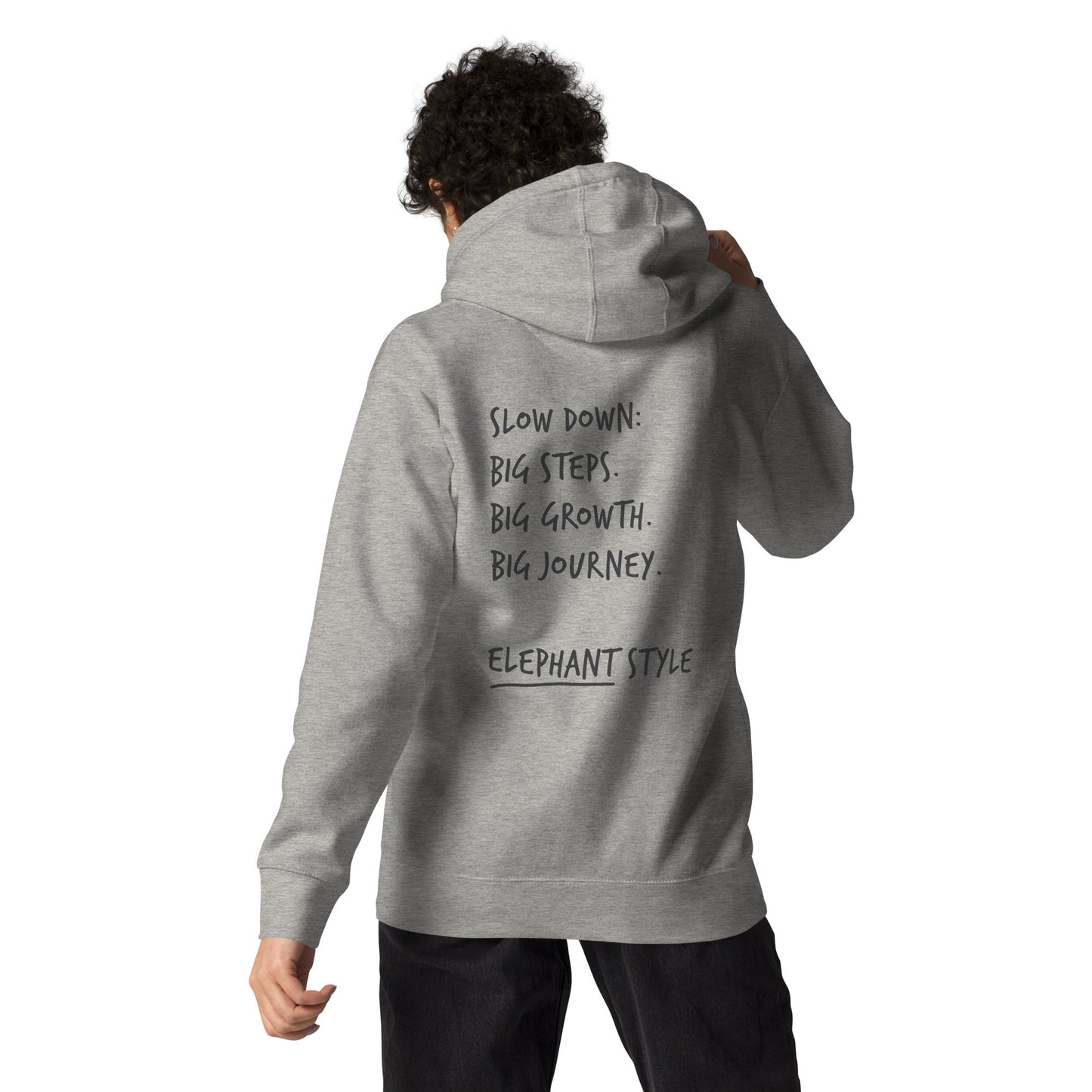 Think Ocean Elephant Aspirations Cotton Blend Embroidered Hoodie