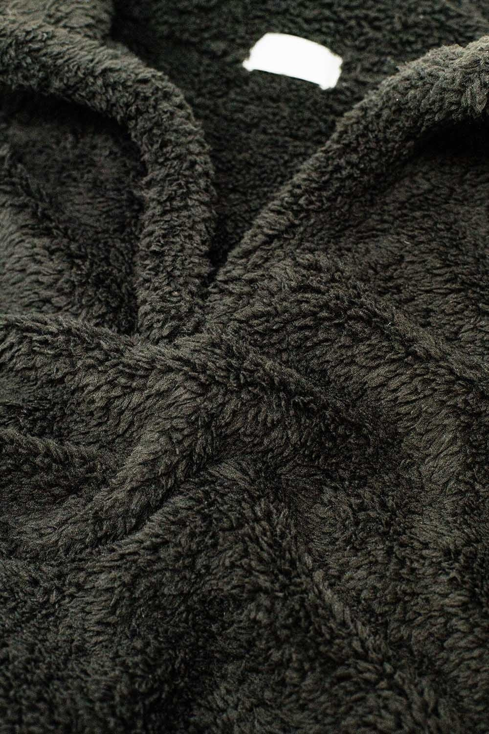 Black Fluffy V-Neck Sweater