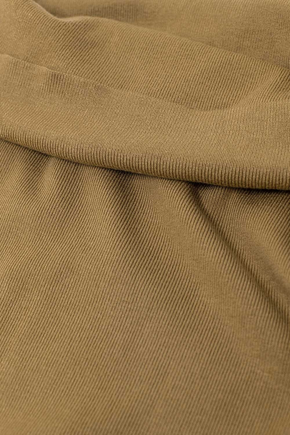 Maxi Knitted Wide Bardot Dress in Camel