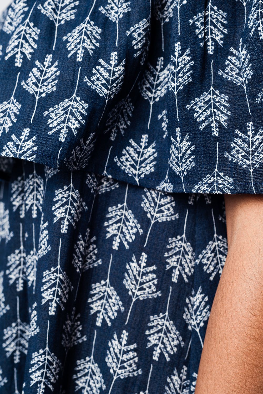 Navy Off Shoulder Midi Beach Dress