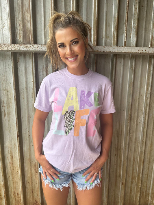 Lake Life Orchid Tee