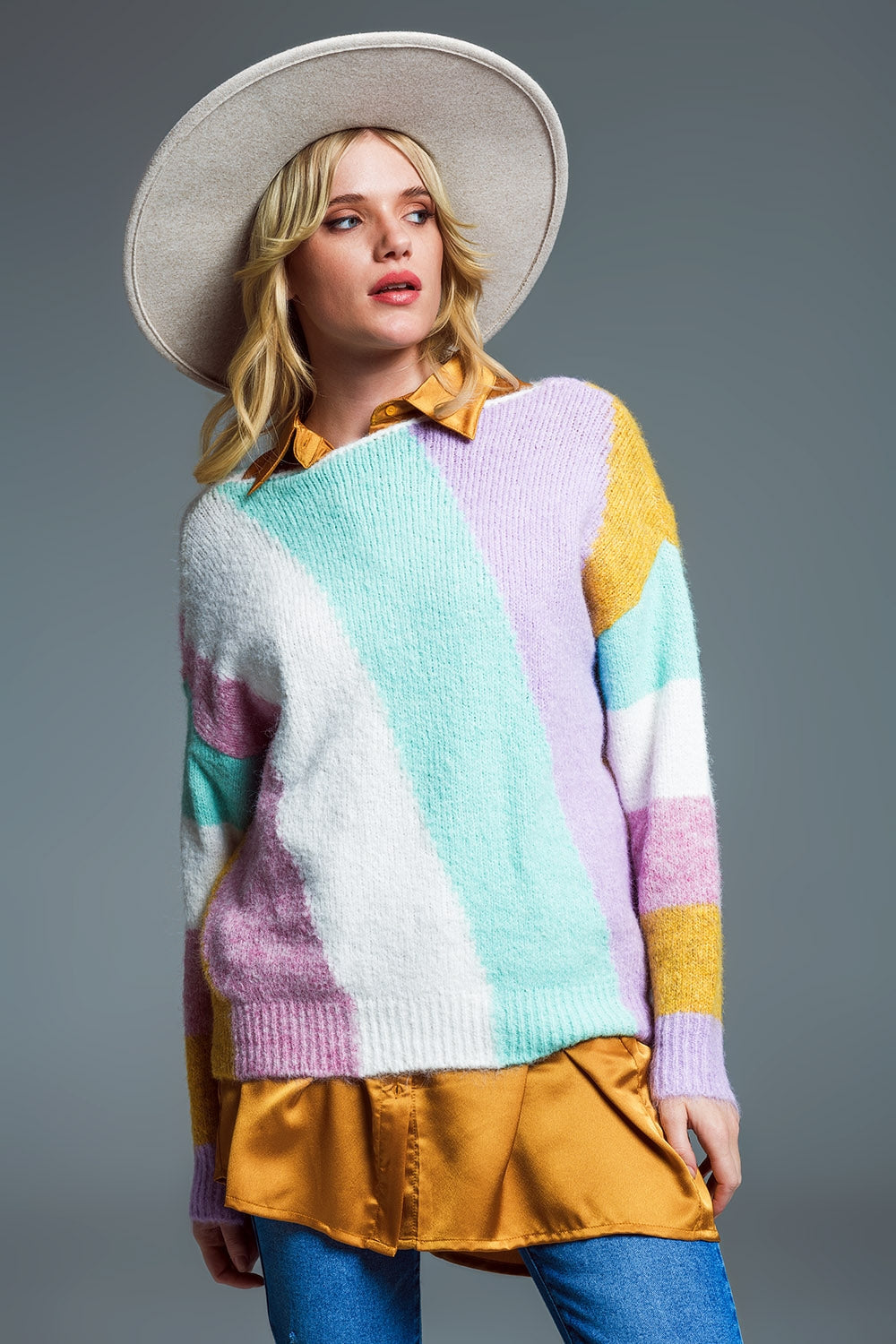 Relaxed Sweater With Boat Neck