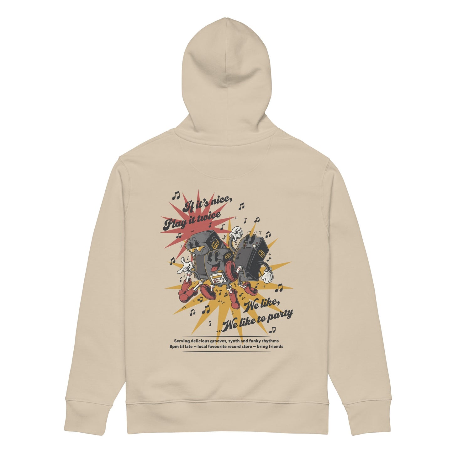 If It's Nice Play It Twice DISCO! Organic Cotton Embroidered Heavyweight Hoodie