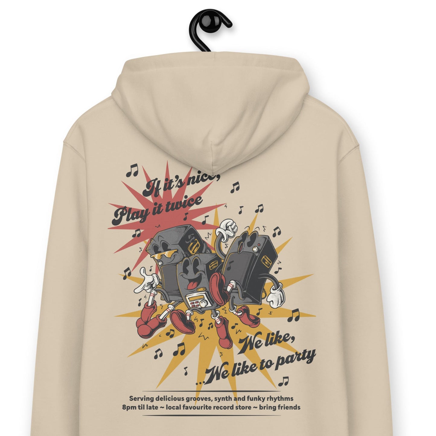 If It's Nice Play It Twice DISCO! Organic Cotton Embroidered Heavyweight Hoodie