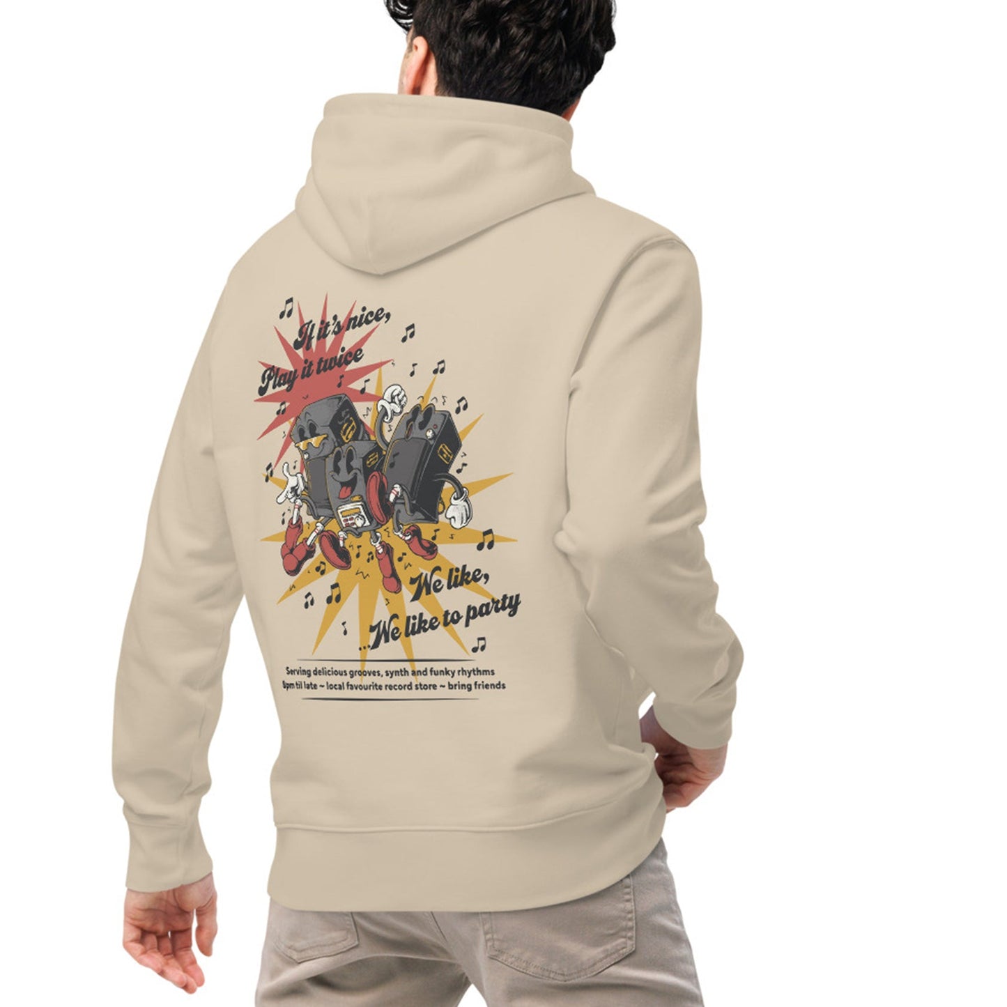 If It's Nice Play It Twice DISCO! Organic Cotton Embroidered Heavyweight Hoodie