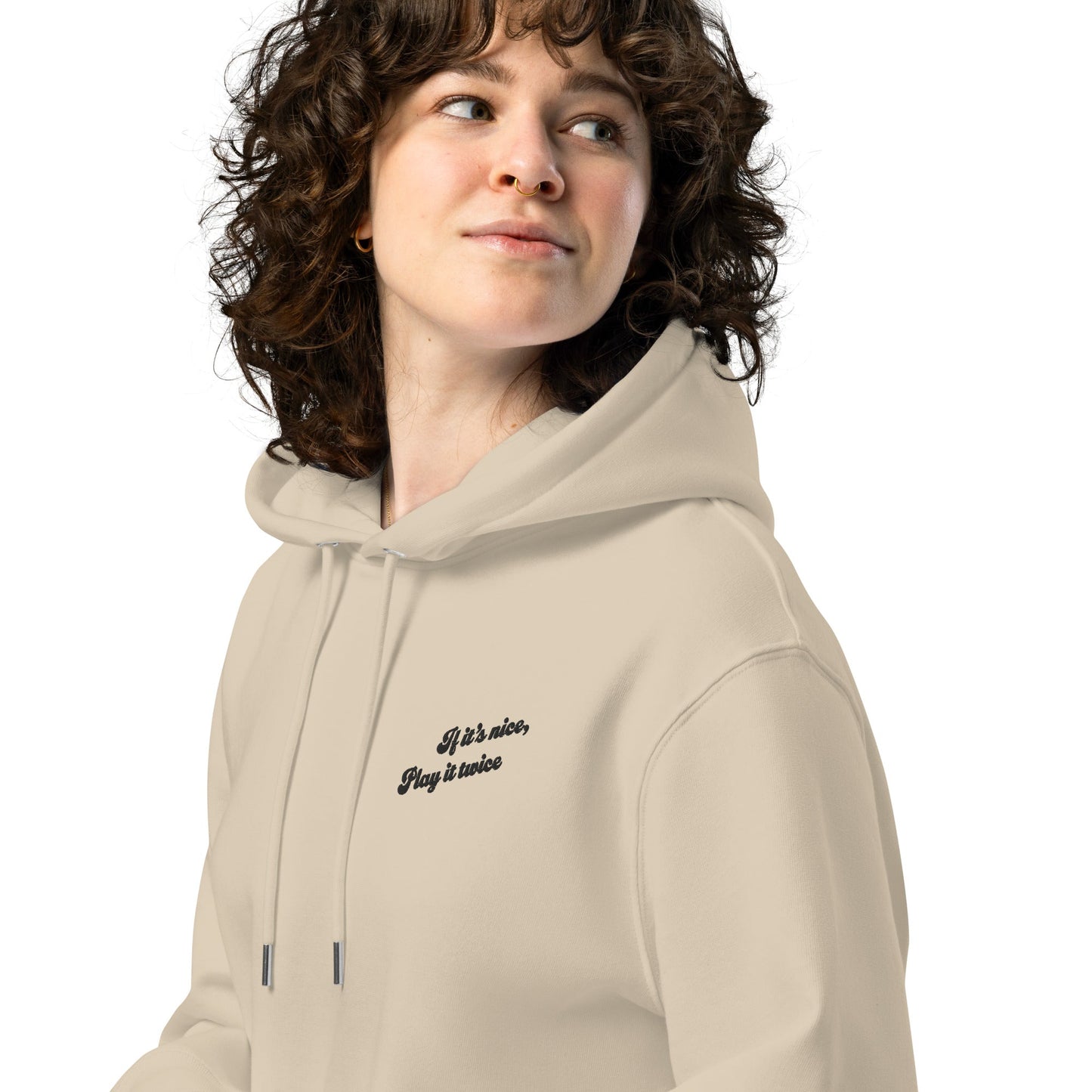 If It's Nice Play It Twice DISCO! Organic Cotton Embroidered Heavyweight Hoodie