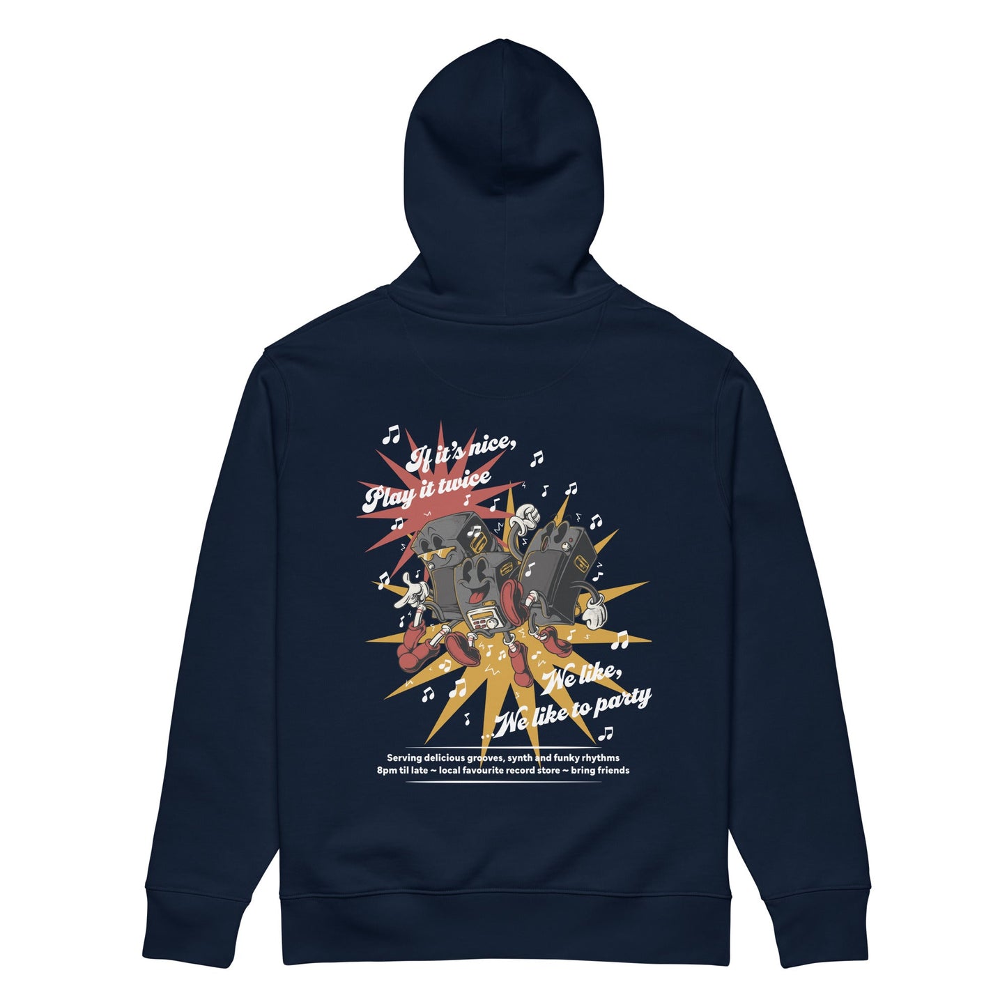 If It's Nice Play It Twice DISCO! Organic Cotton Embroidered Heavyweight Hoodie