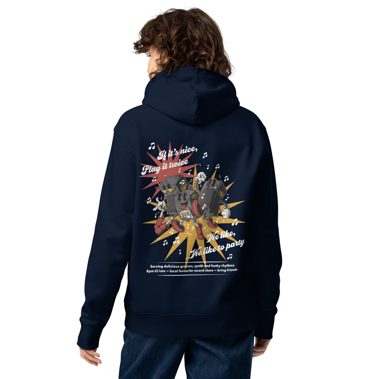 If It's Nice Play It Twice DISCO! Organic Cotton Embroidered Heavyweight Hoodie