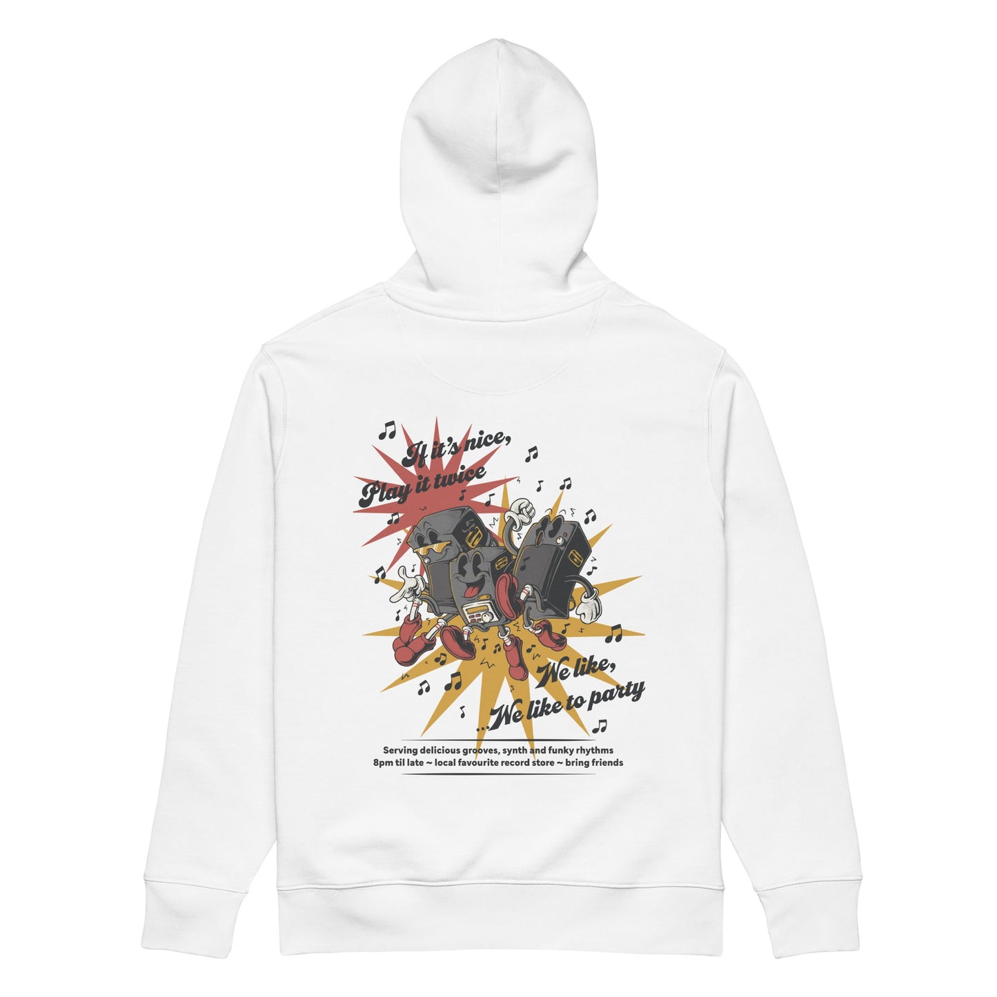 If It's Nice Play It Twice DISCO! Organic Cotton Embroidered Heavyweight Hoodie