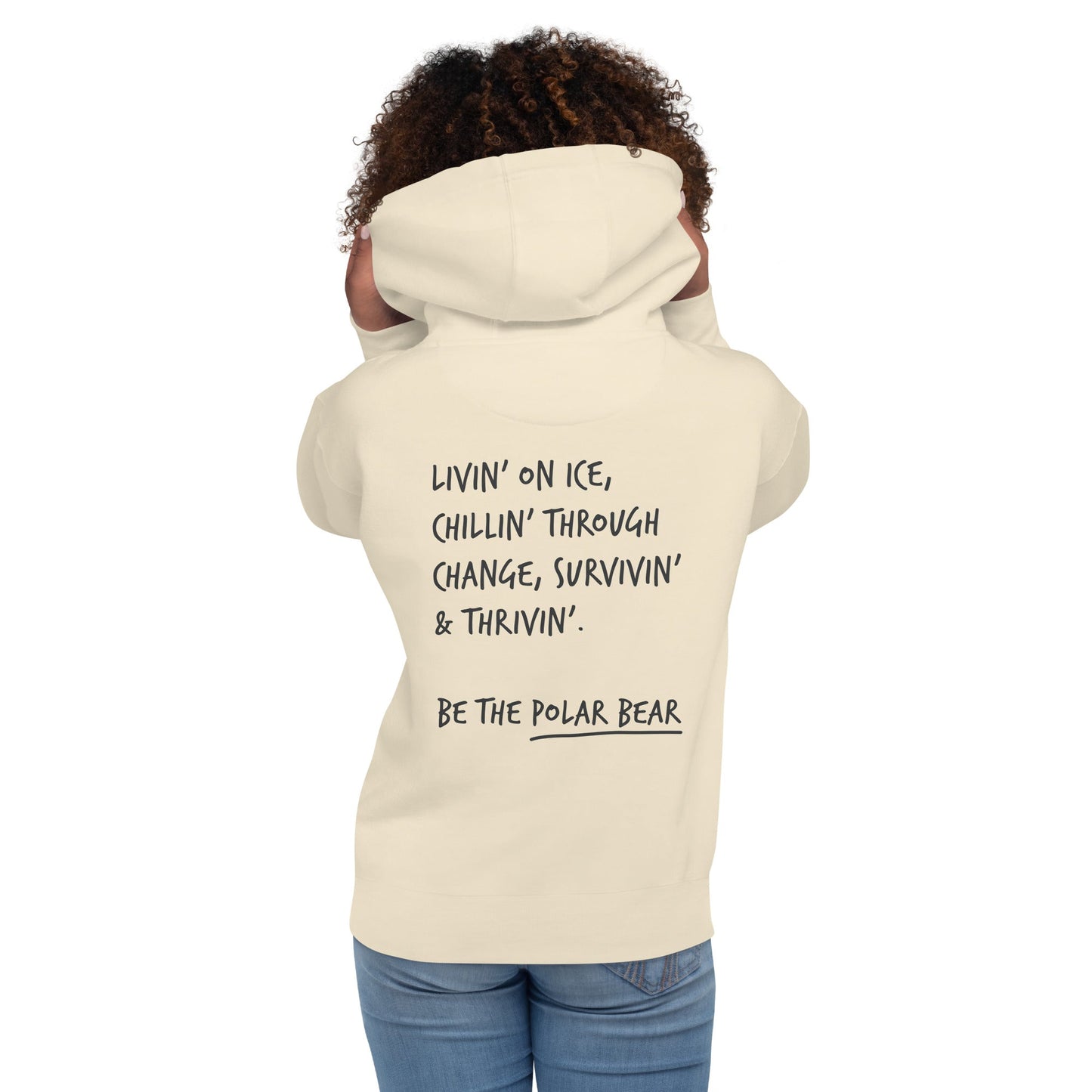 Think Ocean Polar Bear Aspirations Cotton Blend Embroidered Hoodie