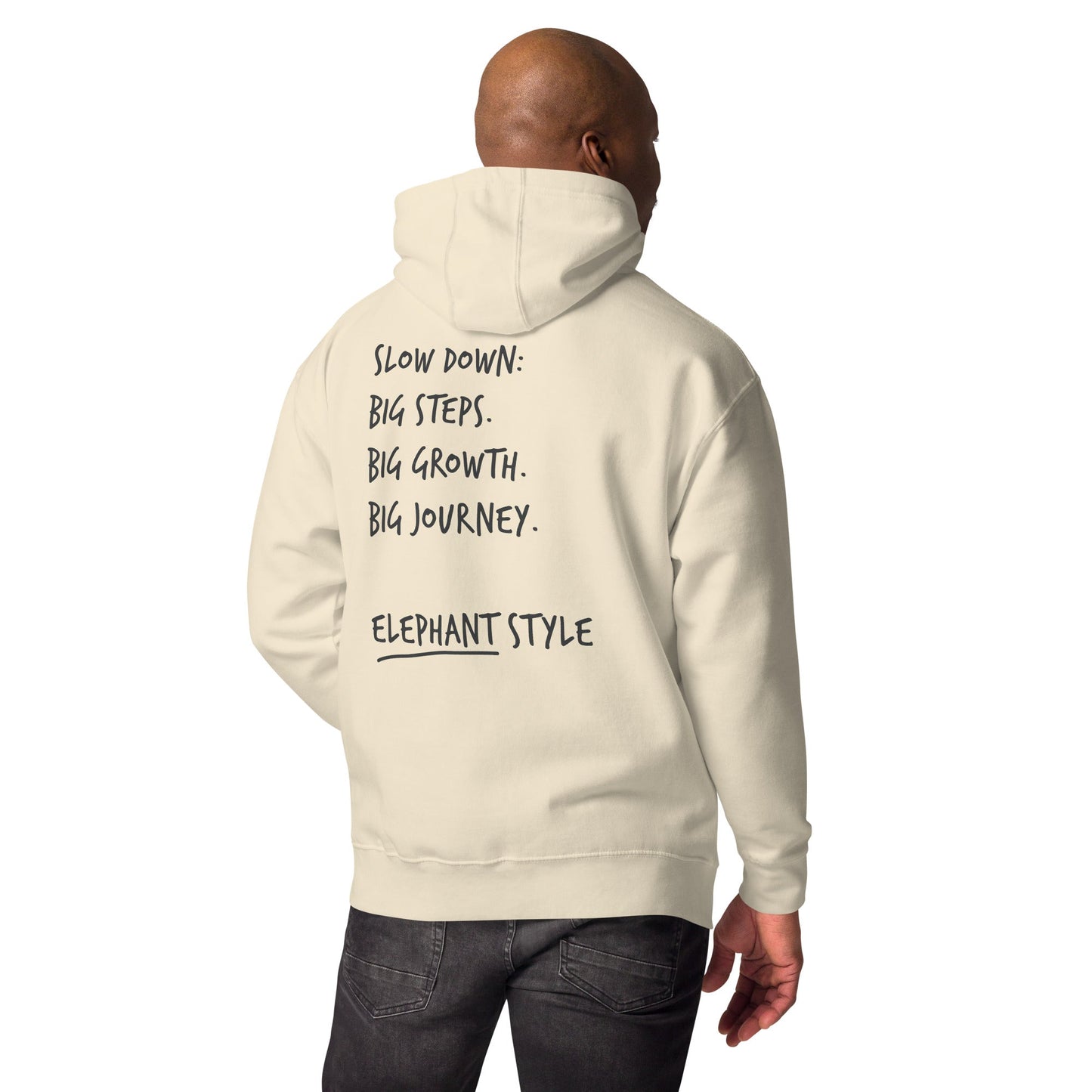 Think Ocean Elephant Aspirations Cotton Blend Embroidered Hoodie