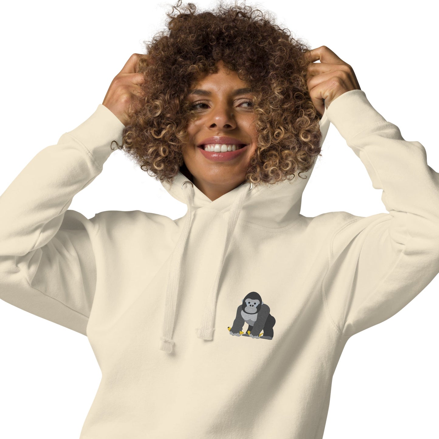 Think Ocean Gorilla Aspirations Cotton Blend Embroidered Hoodie