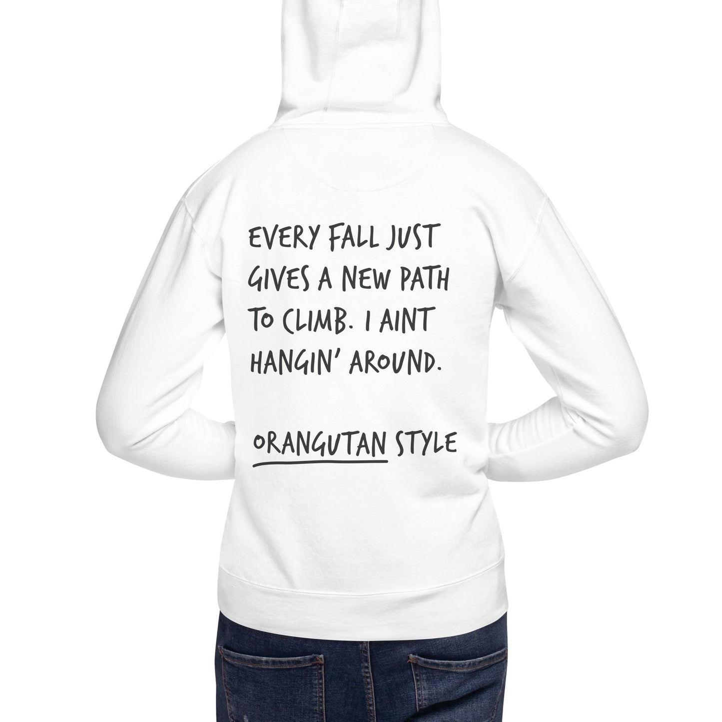 Think Ocean Orangutan Aspirations Cotton Blend Embroidered Hoodie
