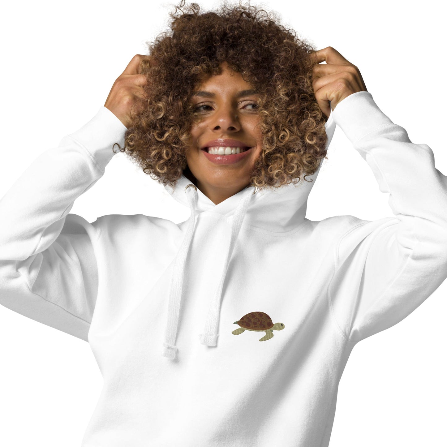 Think Ocean Turtle Aspirations Cotton Blend Embroidered Hoodie