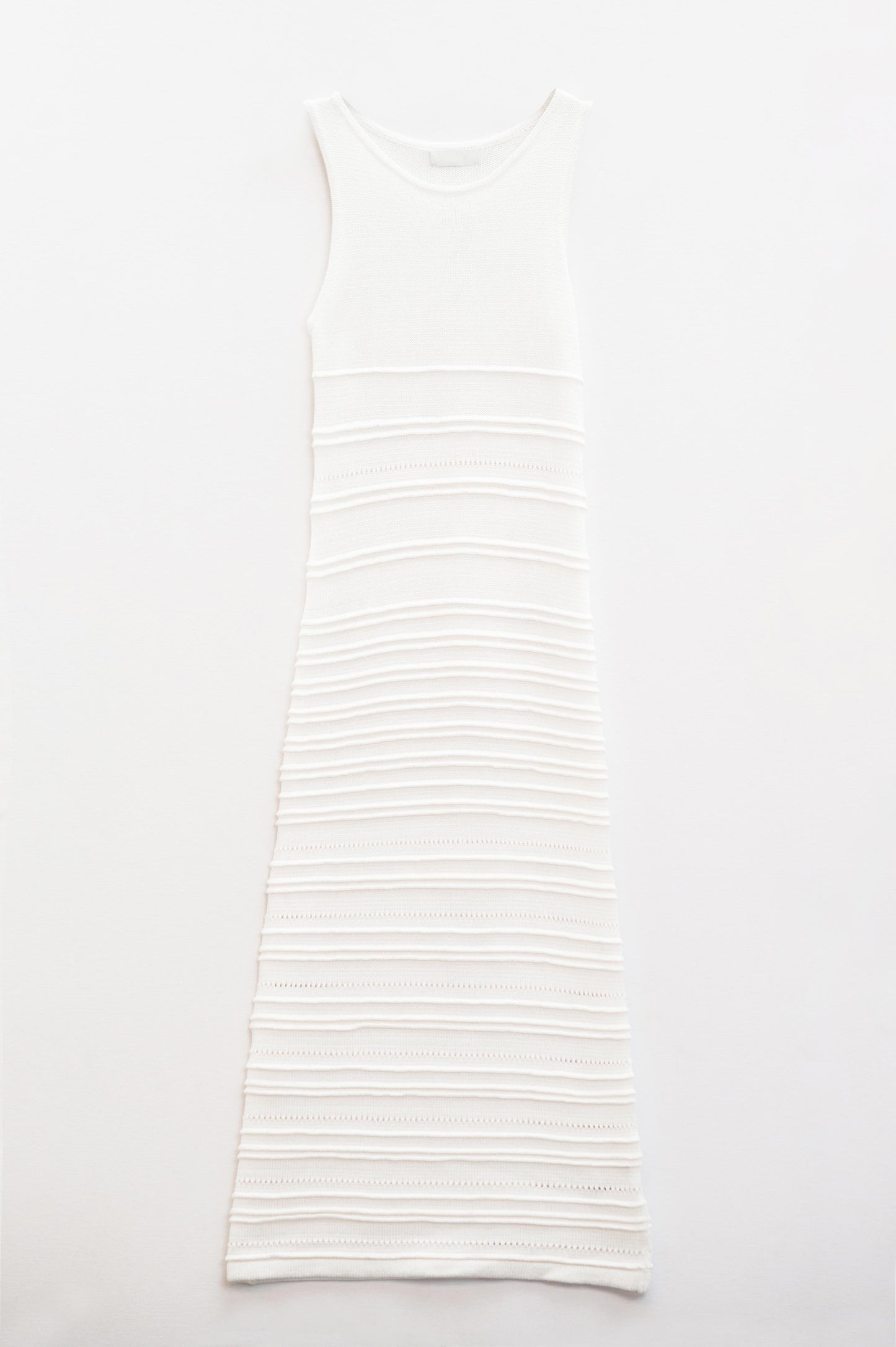 White Maxi Crochet Sleeveless Knitted Dress